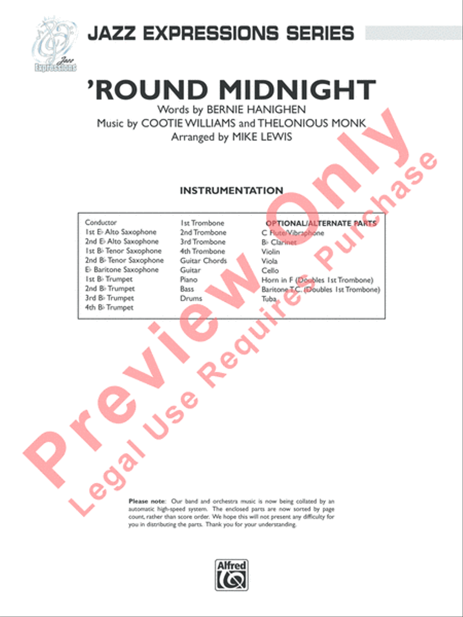 'Round Midnight Jazz Ensemble scores gallery preview page 2