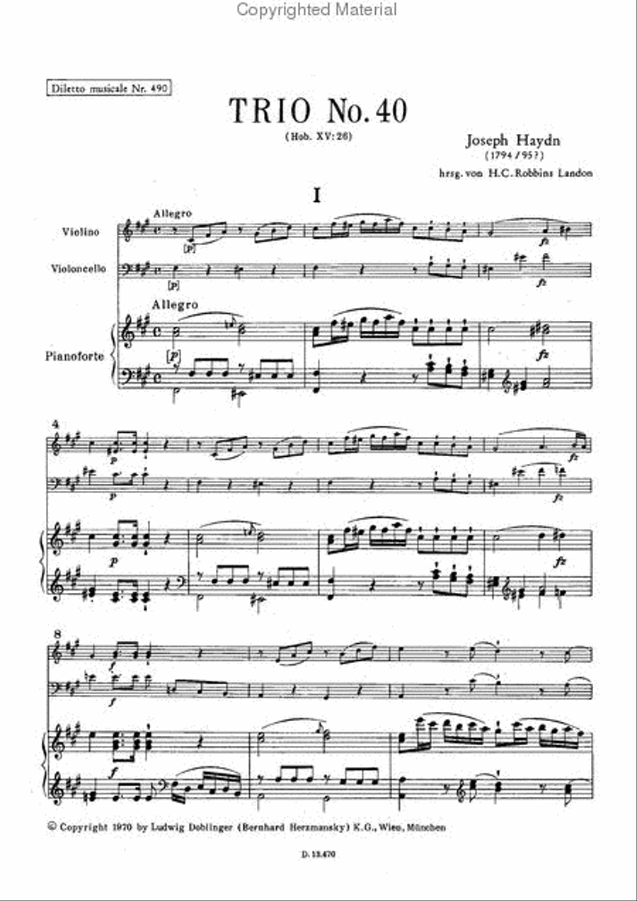 Klaviertrio Nr. 40 fis-moll Piano Trio scores gallery preview page 2
