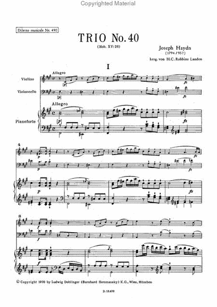 Klaviertrio Nr. 40 fis-moll
