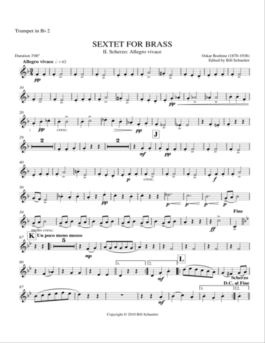 Brass Sextet: Ii - Scherzo: Allegro Vivace Chamber Music scores gallery preview page 5