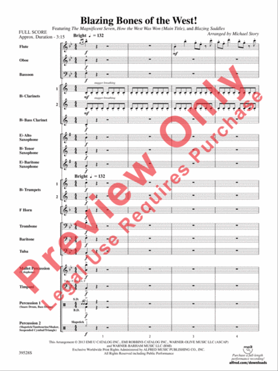 Blazing Bones of the West! Concert Band scores gallery preview page 4
