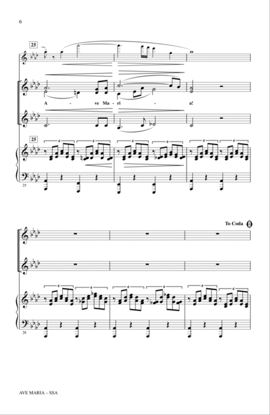 Ave Maria Ave Maria SSA scores gallery preview page 5