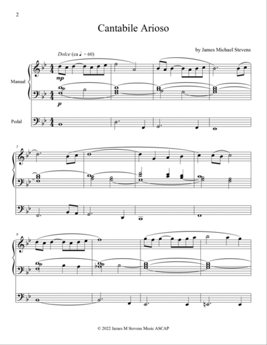 Cantabile Arioso - Organ Solo Cantabile Arioso - Organ Solo Organ Solo scores gallery preview page 2