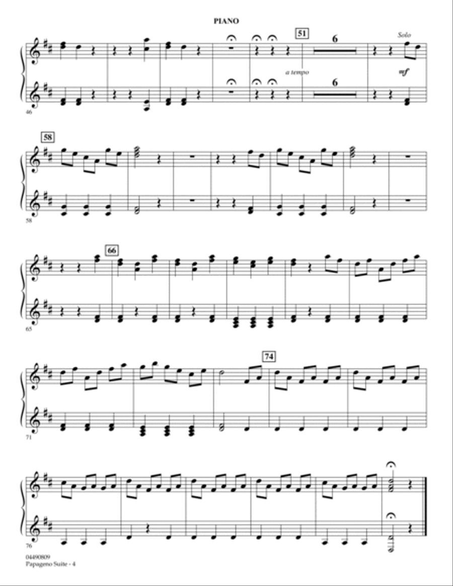 Papageno Suite - Piano Papageno Suite - Piano Piano scores gallery preview page 4