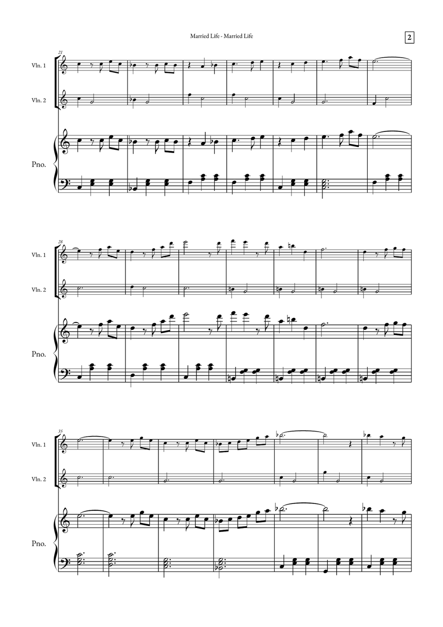 Married Life String Duet scores gallery preview page 2