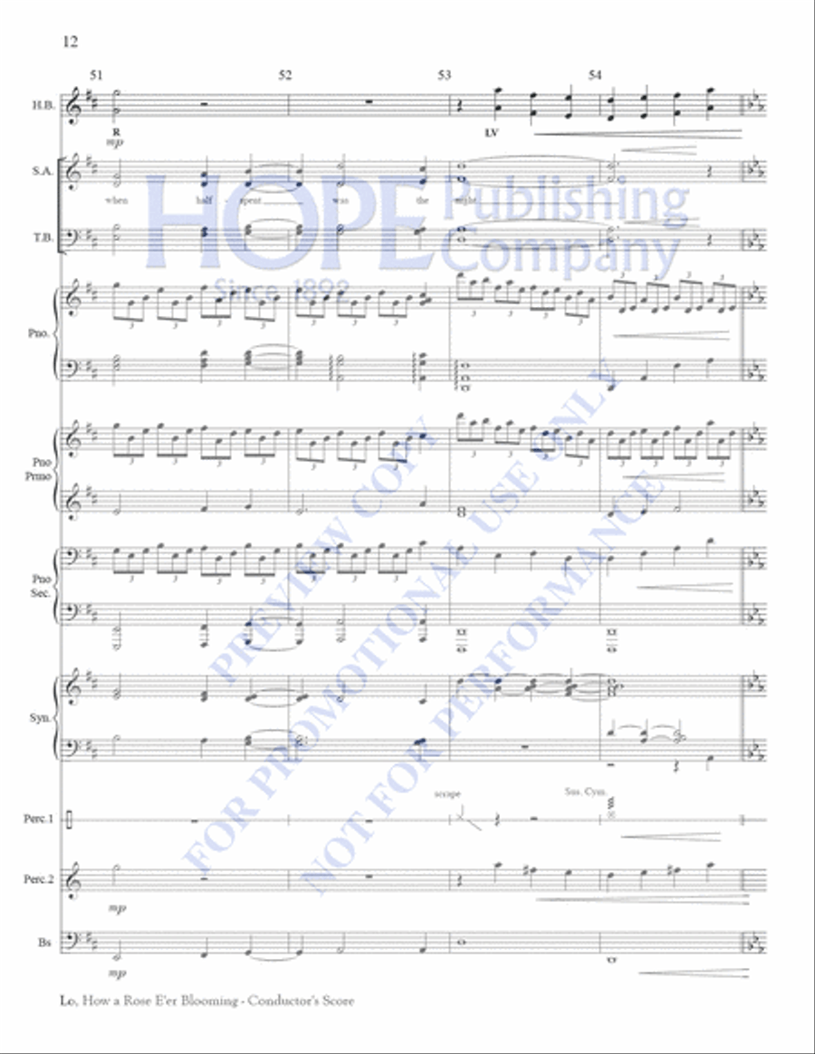 Lo, How a Rose E'er Blooming 3-Octaves scores gallery preview page 12