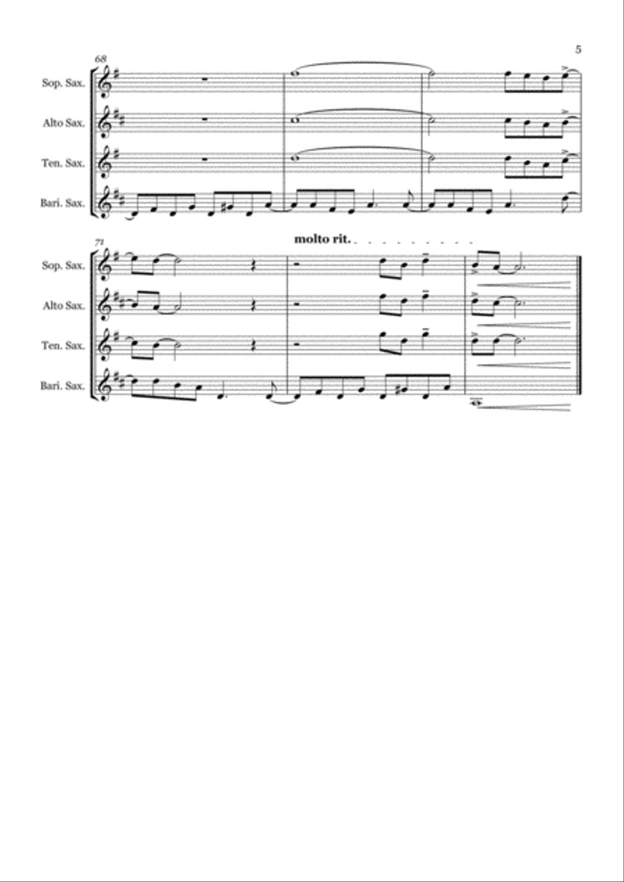 Heroes Saxophone Quartet scores gallery preview page 5