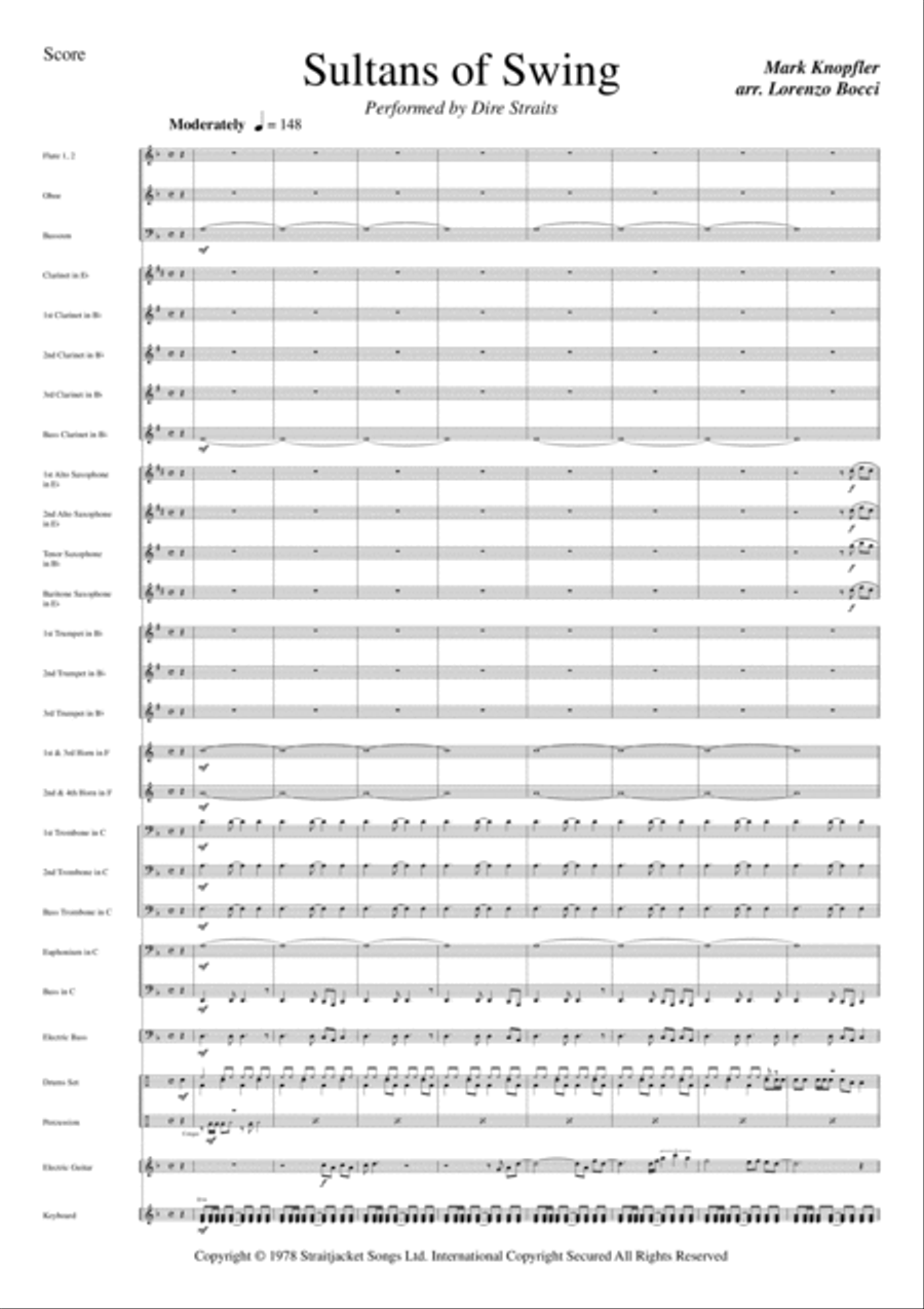 Sultans Of Swing Concert Band scores gallery preview page 3