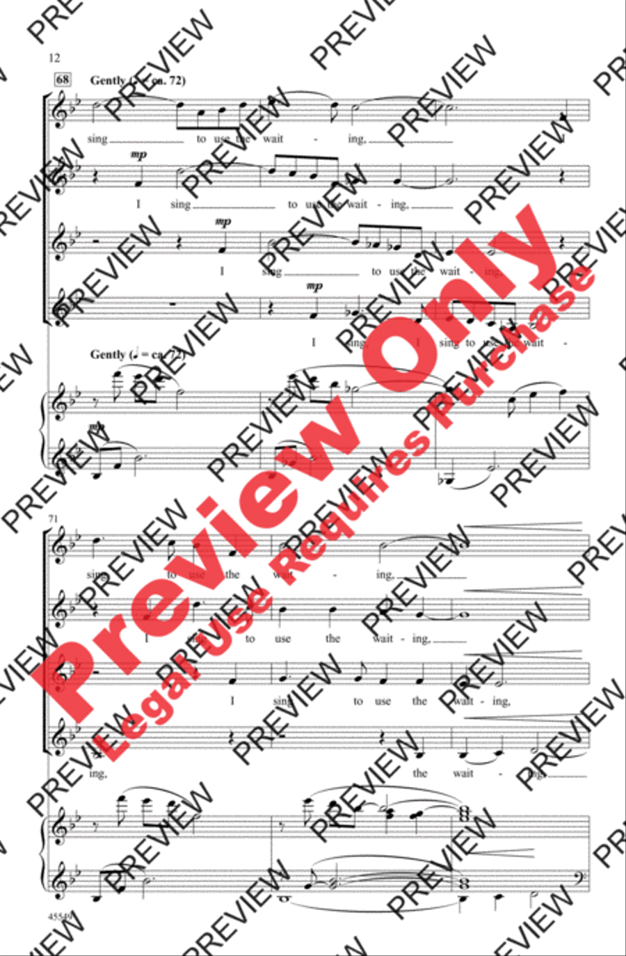 I Sing to Use the Waiting SSAA scores gallery preview page 11