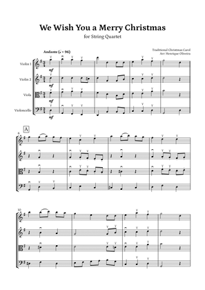 We Wish You a Merry Christmas (String Quartet) - Intermediate Level