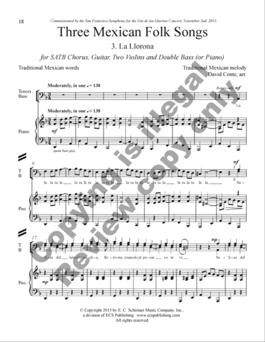 Three Mexican Folk Songs Three Mexican Folk Songs 4-Part scores gallery preview page 37