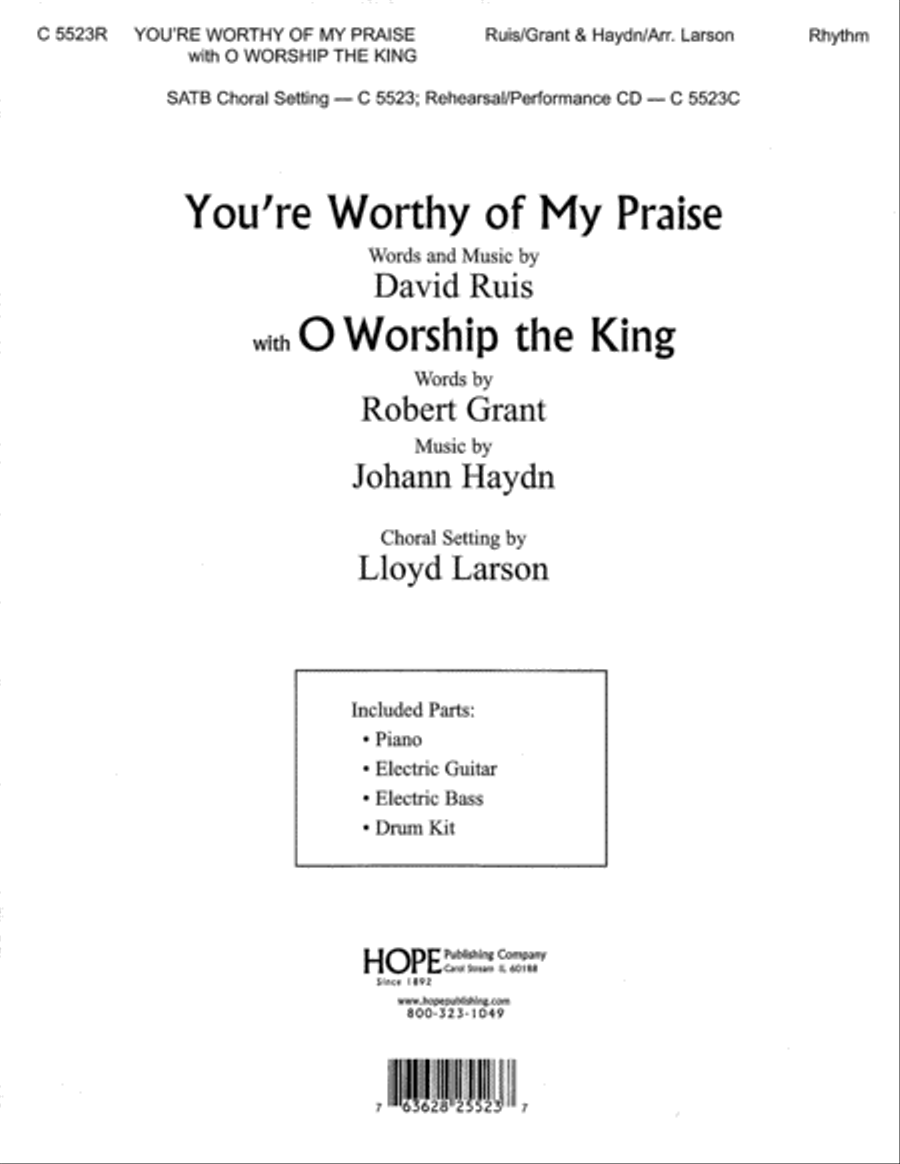 You're Worthy of My Praise with O Worship the King Guitar scores gallery preview page 1