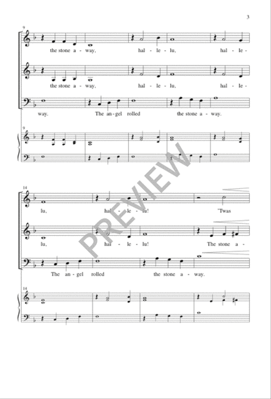 The Angel Rolled the Stone Away 3-Part scores gallery preview page 4