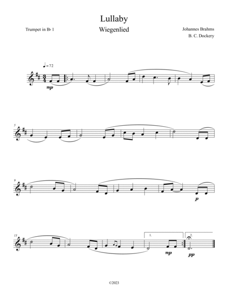 Brahms's Lullaby (Brass Quintet) image number null