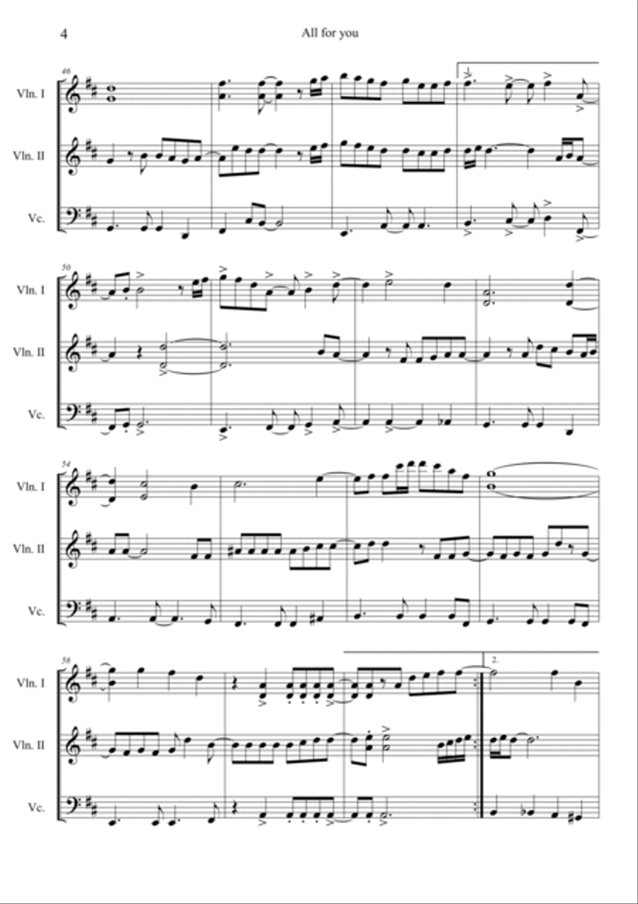 All For You String Trio scores gallery preview page 4