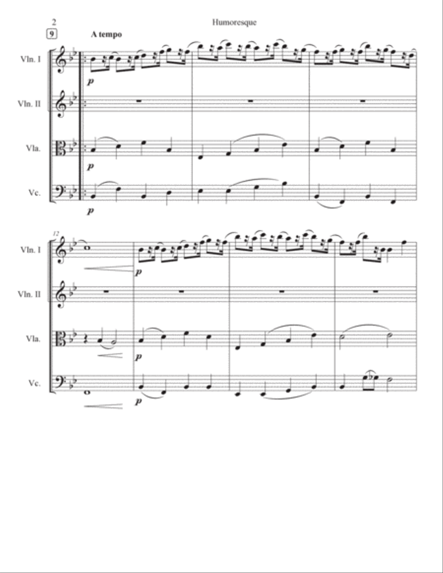 Humoresque String Quartet scores gallery preview page 2