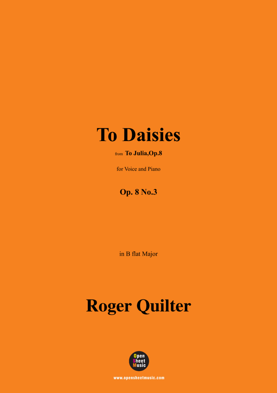Quilter-To Daisies,in B flat Major,Op.8 No.3 Voice scores gallery preview page 1