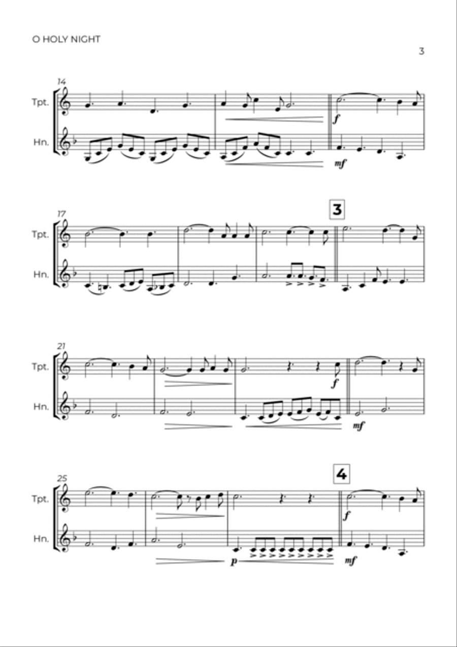 O Holy Night Brass Duet scores gallery preview page 3