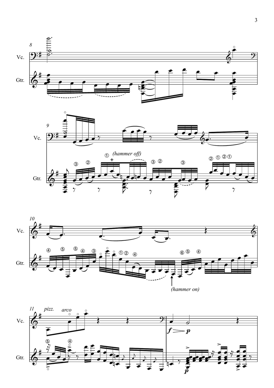 Tango for guitar and violoncello String Duet scores gallery preview page 4