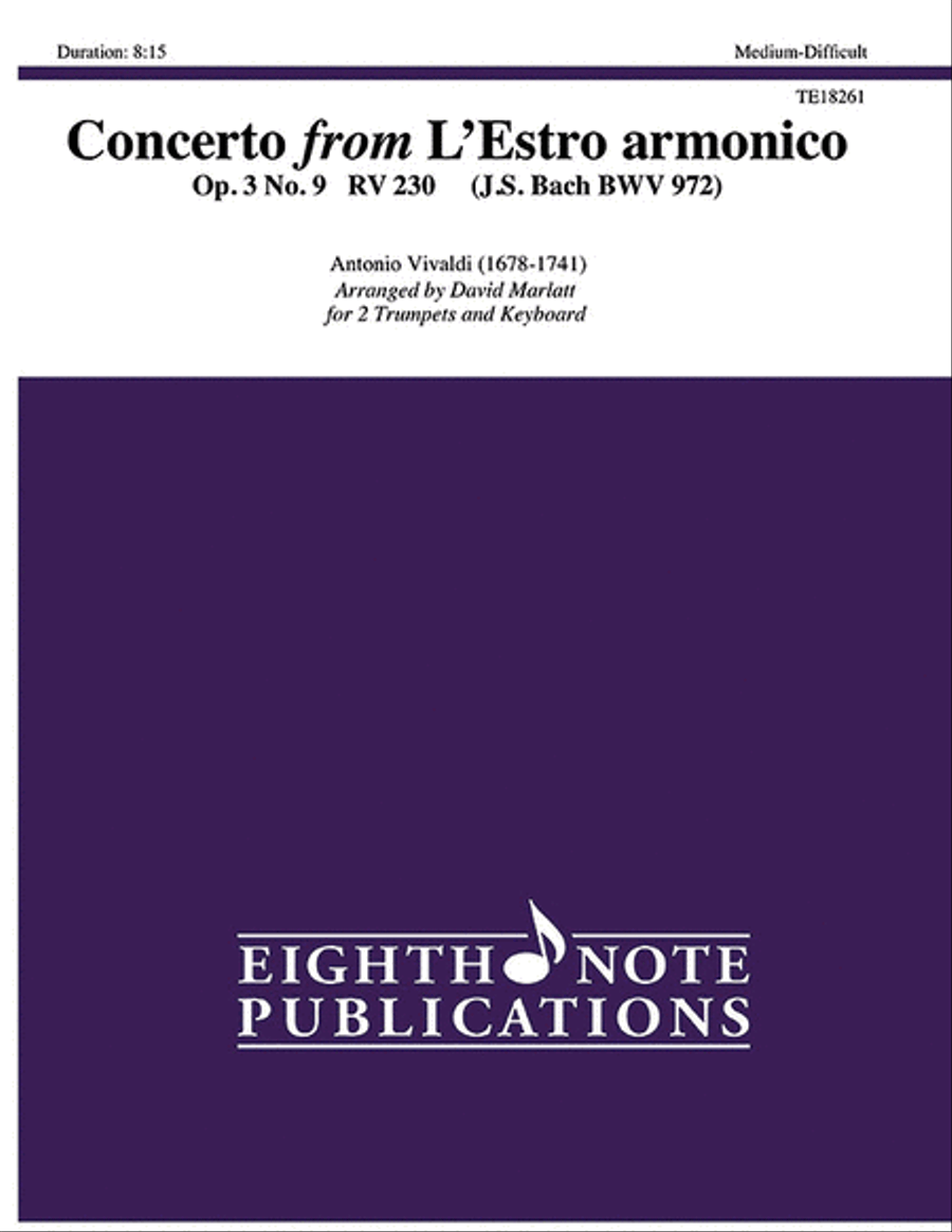 Concerto from L'Estro armonico, Op. 3, No. 9 Trumpet Duet scores gallery preview page 1