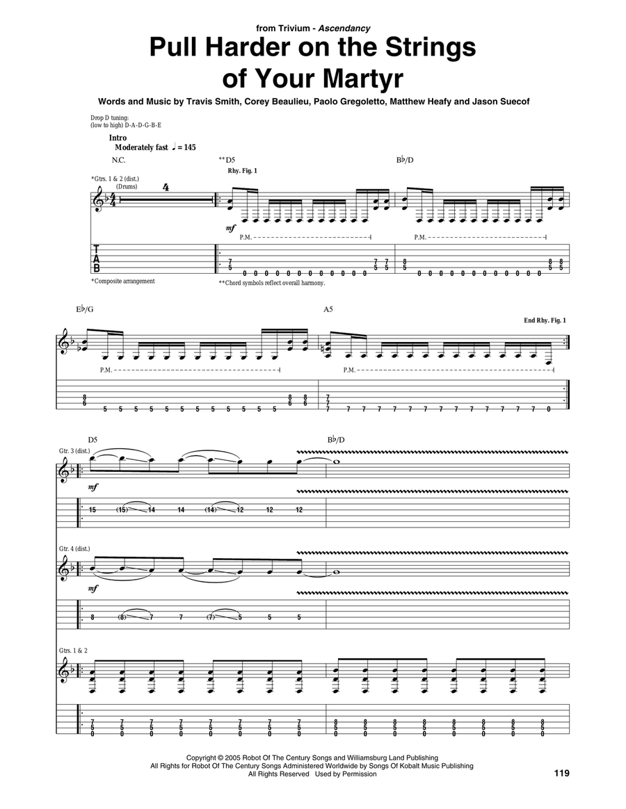 Pull Harder On The Strings Of Your Martyr Acoustic Guitar scores gallery preview page 1