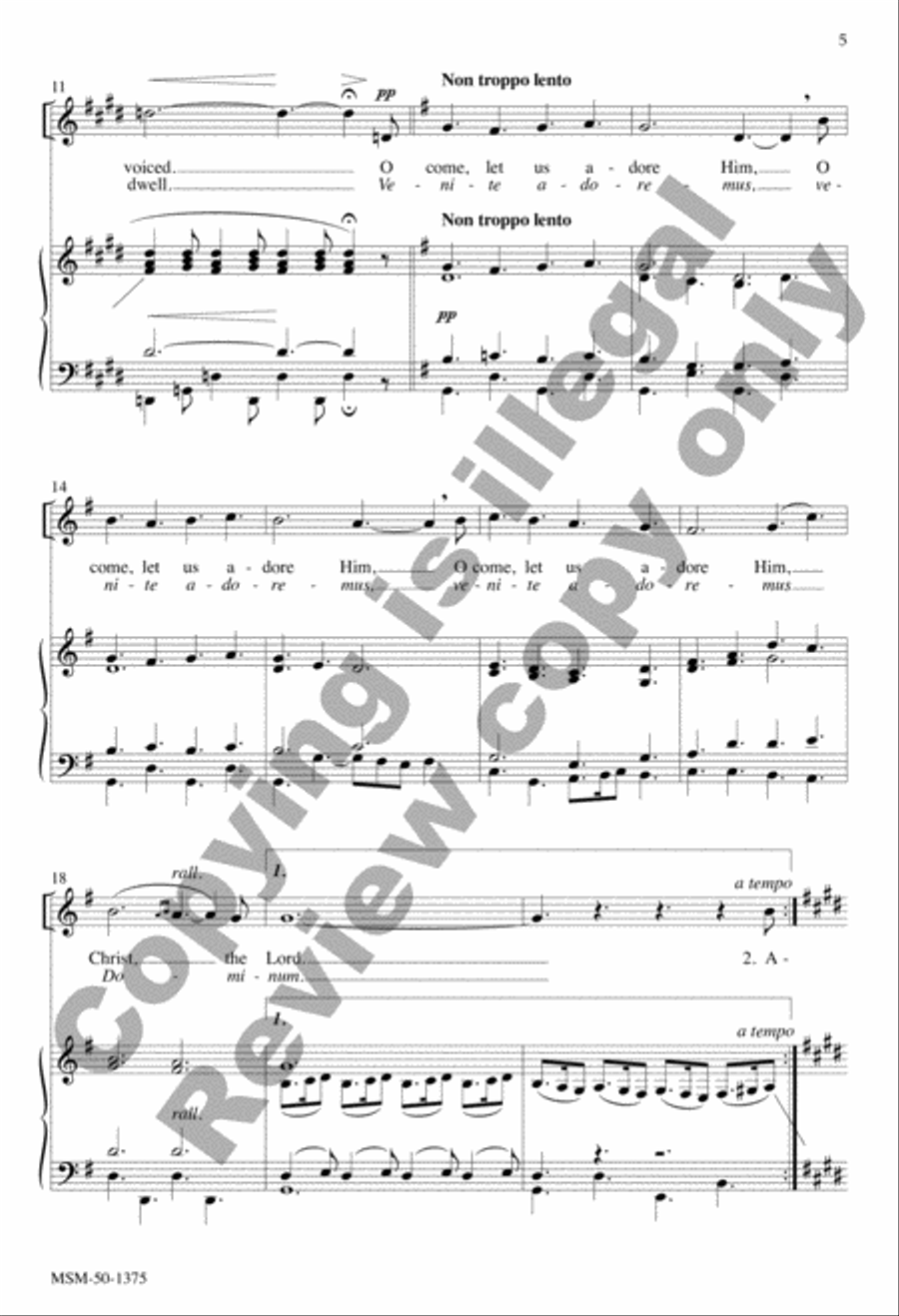 Gesù Bambino (The Infant Jesus) Unison Choir scores gallery preview page 4