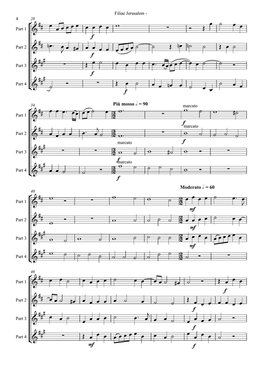 Filiae Jerusalem - Giovanni Gabrieli (Brass Quartet) Brass Quartet scores gallery preview page 4