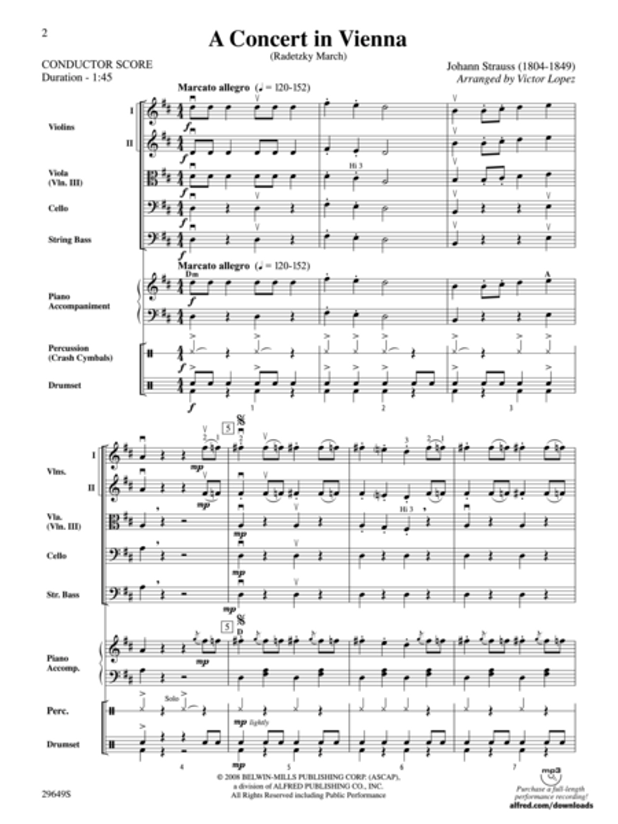 A Concert in Vienna (Score only) String Orchestra scores gallery preview page 2