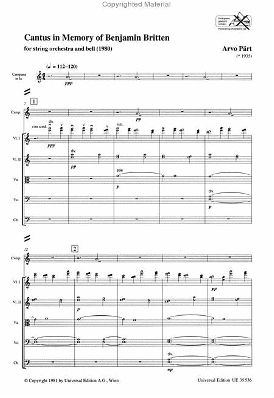 Cantus In Memory Of Benjamin Britten String Orchestra scores gallery preview page 2