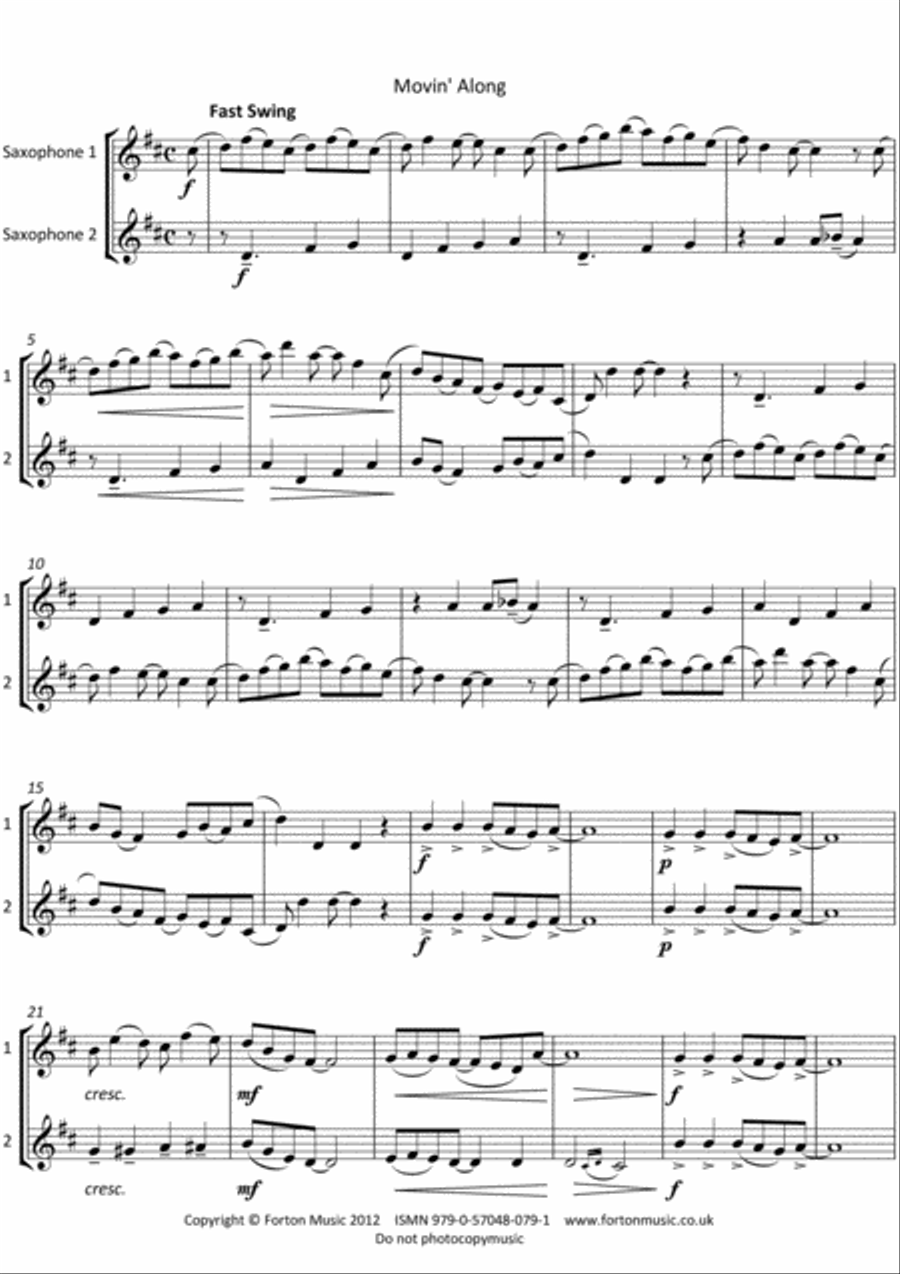 GCSEasy Sax Duets Woodwind Duet scores gallery preview page 3