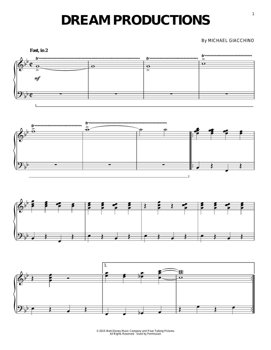Dream Productions Piano Solo scores gallery preview page 1