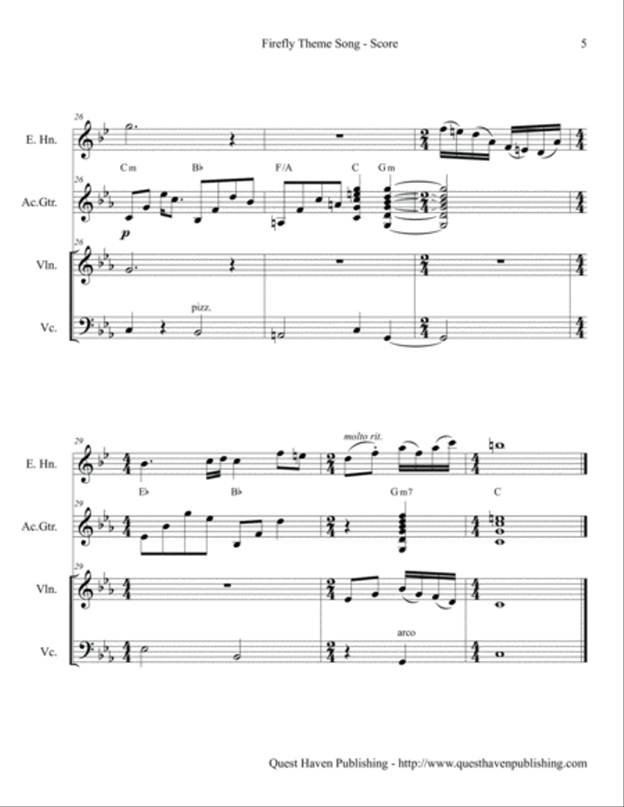 Firefly Theme Song Small Ensemble scores gallery preview page 6
