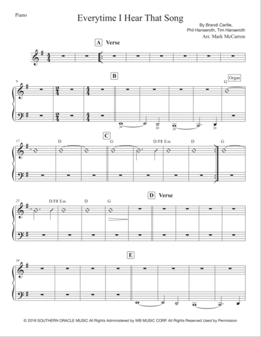 Every Time I Hear That Song Small Ensemble scores gallery preview page 2