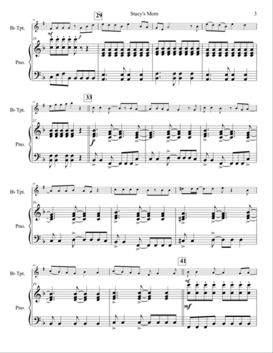 Stacy's Mom Trumpet Solo scores gallery preview page 4