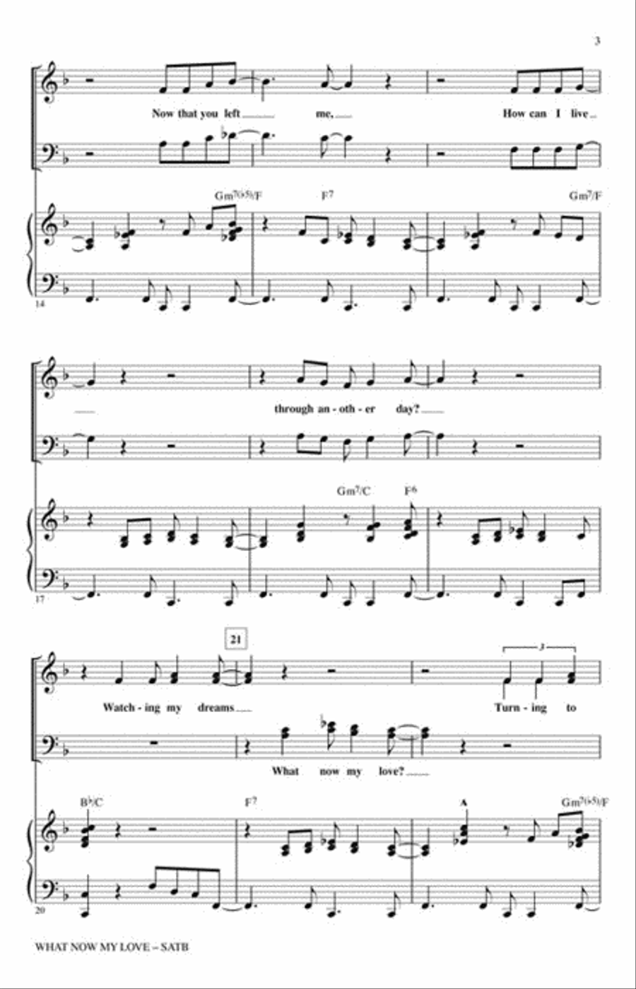 What Now My Love 4-Part scores gallery preview page 3