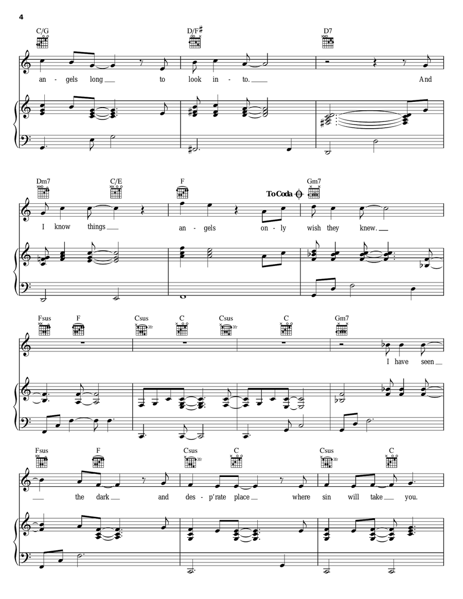 Angels Wish Angels Wish Piano, Vocal, Guitar scores gallery preview page 4