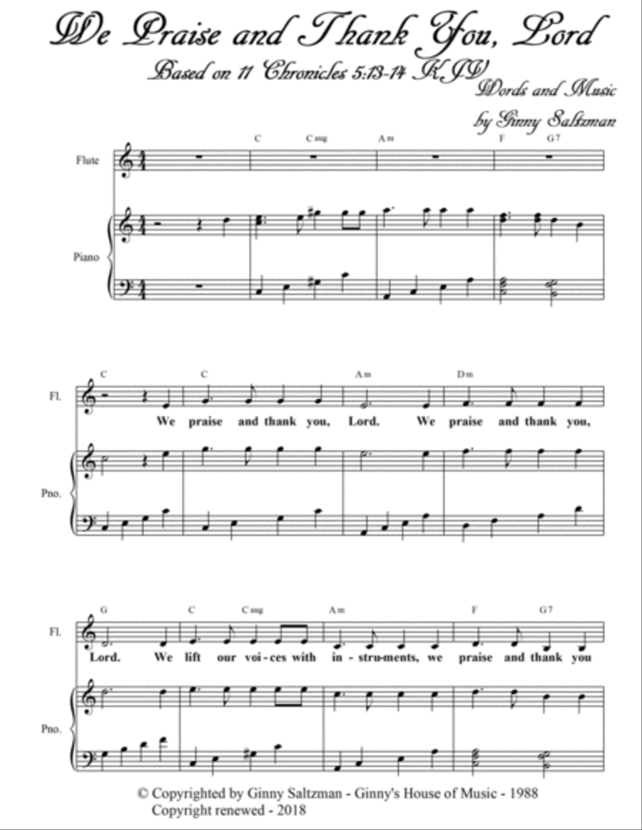 We Praise and Thank You, Lord - A Beautiful Worship Song of Praise and Thanksgiving image number null
