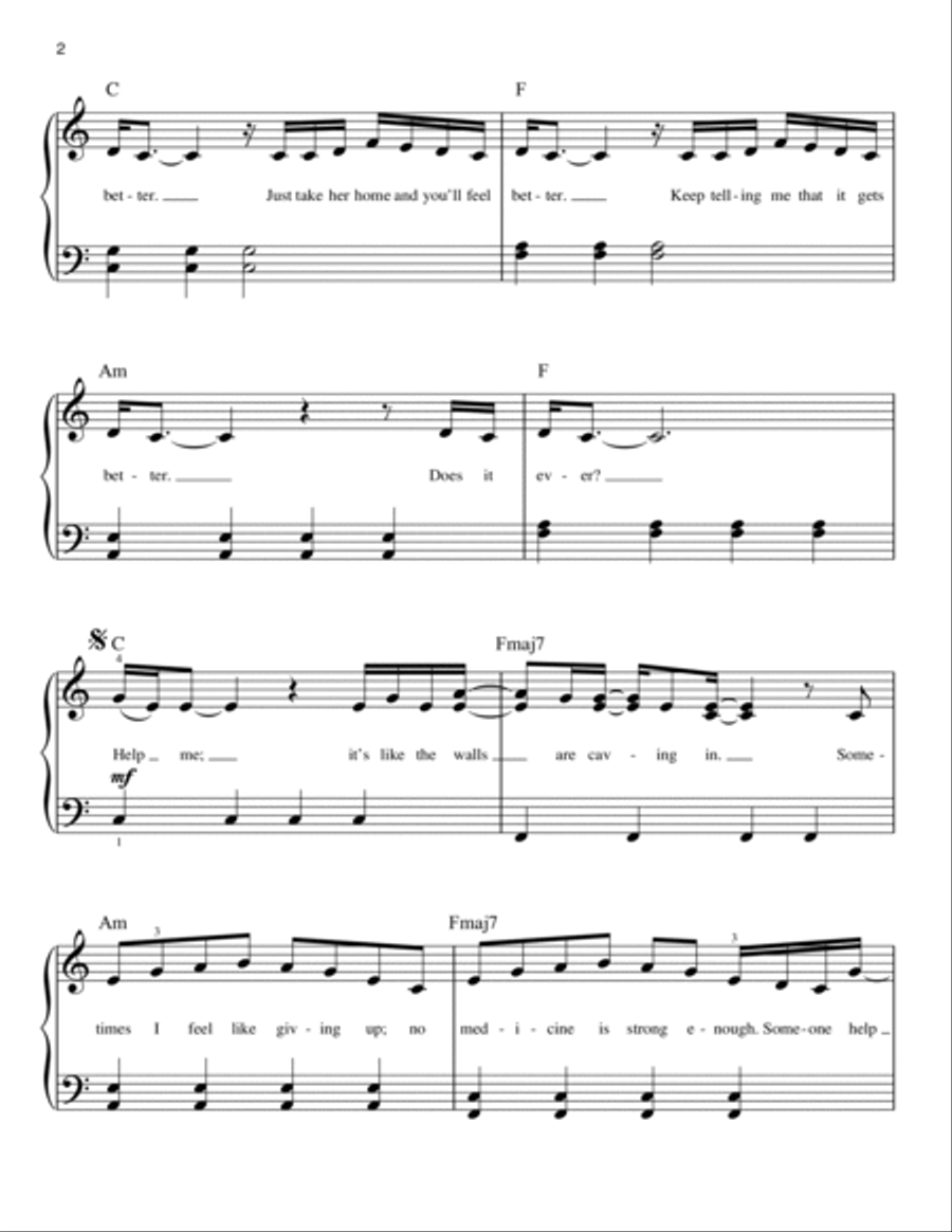 In My Blood Easy Piano scores gallery preview page 2