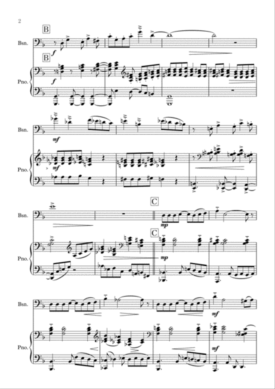 Sonatine for Bassoon and Piano : score and part Bassoon Solo scores gallery preview page 3