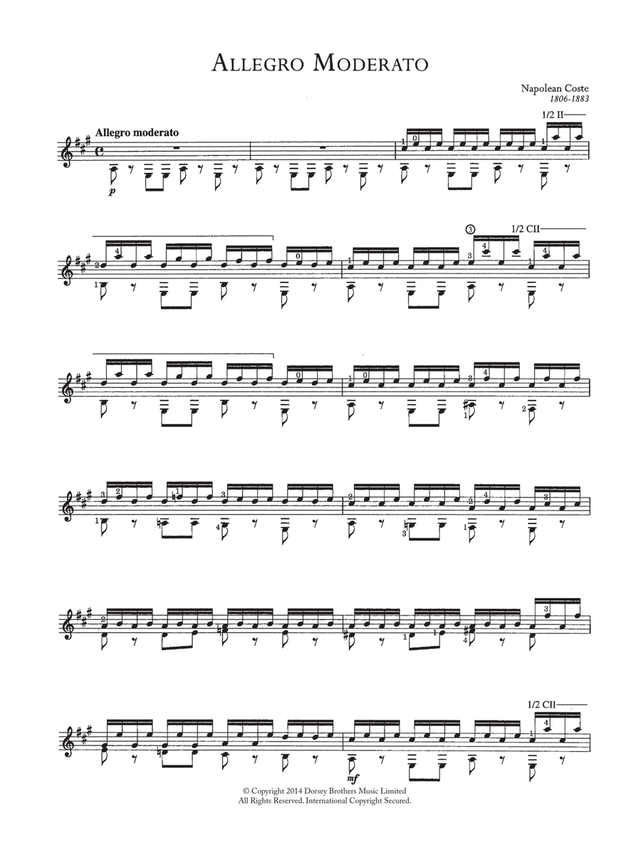 Allegro Moderato Acoustic Guitar scores gallery preview page 1