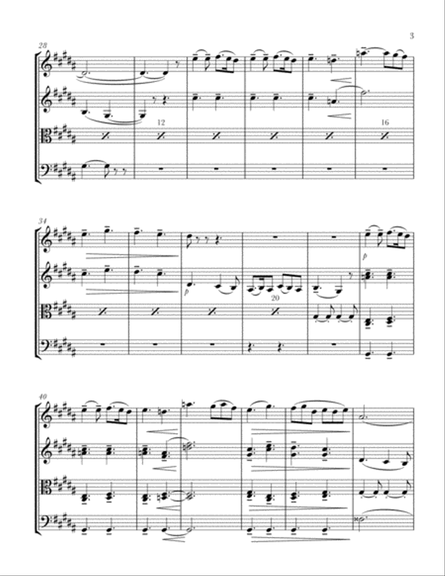 Il Vecchio Castello (The Old Castle) from Pictures at an Exhibition - String Quartet String Quartet scores gallery preview page 3