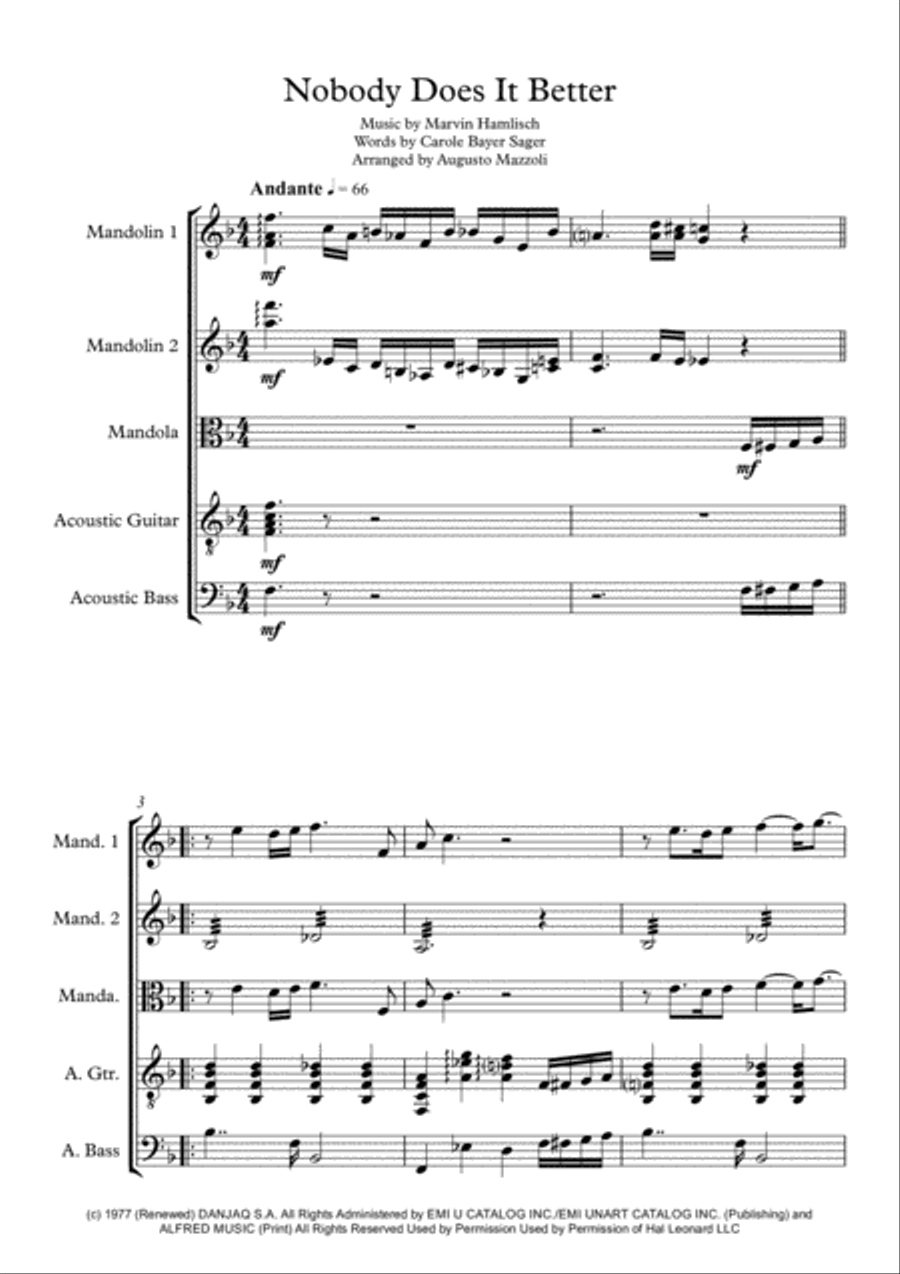 Nobody Does It Better from THE SPY WHO LOVED ME Small Ensemble scores gallery preview page 1