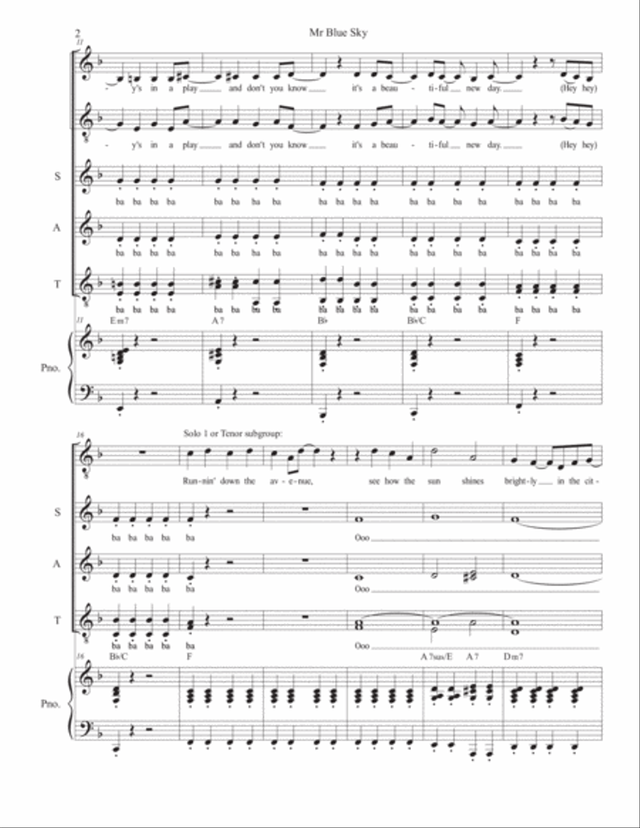 Mr. Blue Sky 4-Part scores gallery preview page 2