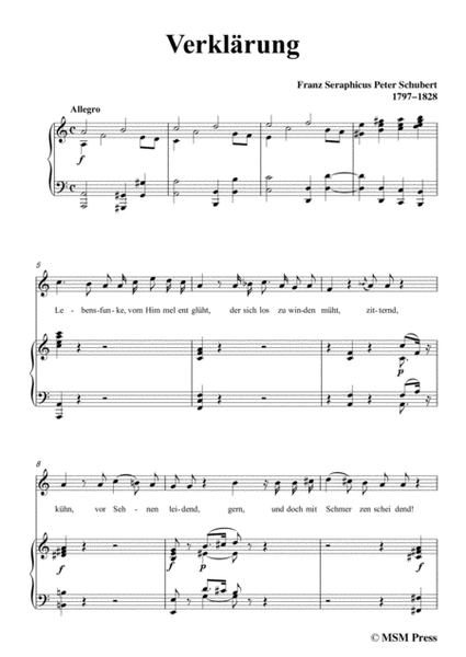 Schubert-Verklärung,in a minor,for Voice&Piano image number null