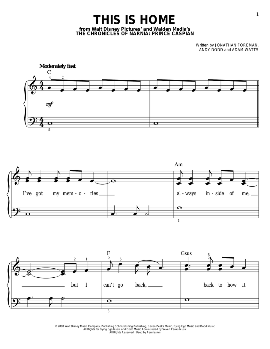This Is Home This Is Home Easy Piano scores gallery preview page 1