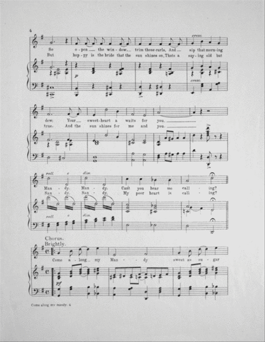 Come Along My Mandy. American Version Voice scores gallery preview page 3