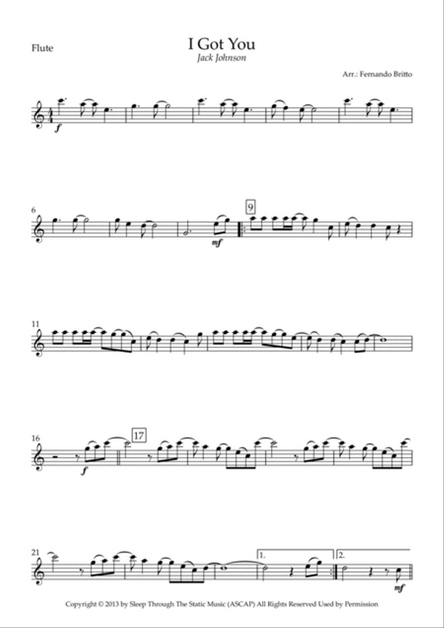 I Got You Woodwind Quartet scores gallery preview page 5