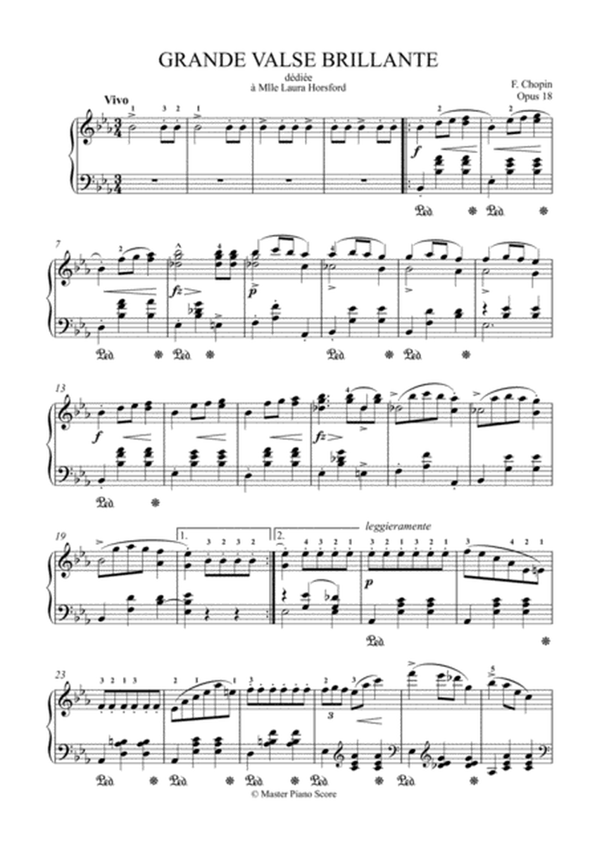 Grande Valse Brillante in E-flat Major, Op. 18 for piano solo image number null