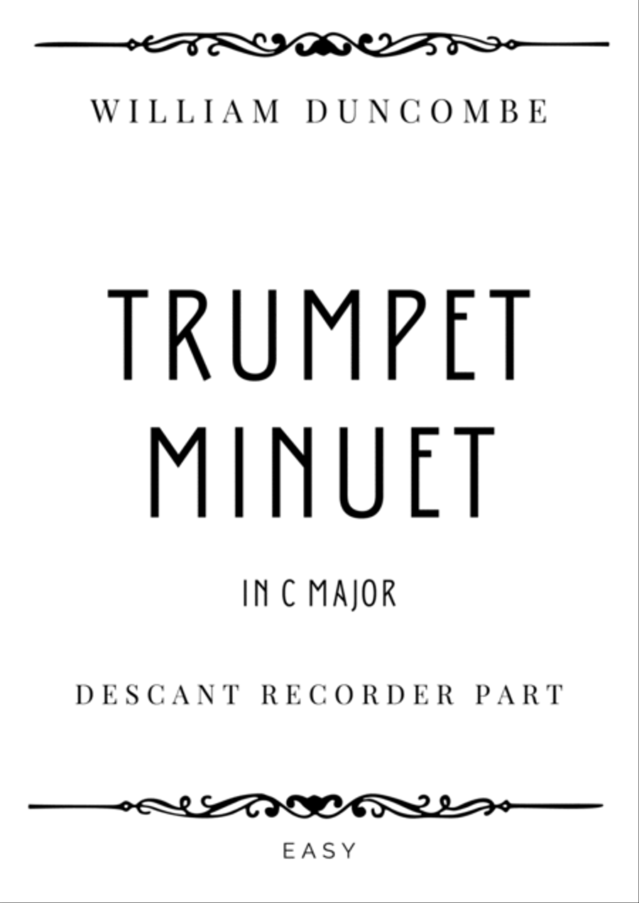 Duncombe - Trumpet Menuet in C Major - Easy Soprano Recorder scores gallery preview page 3