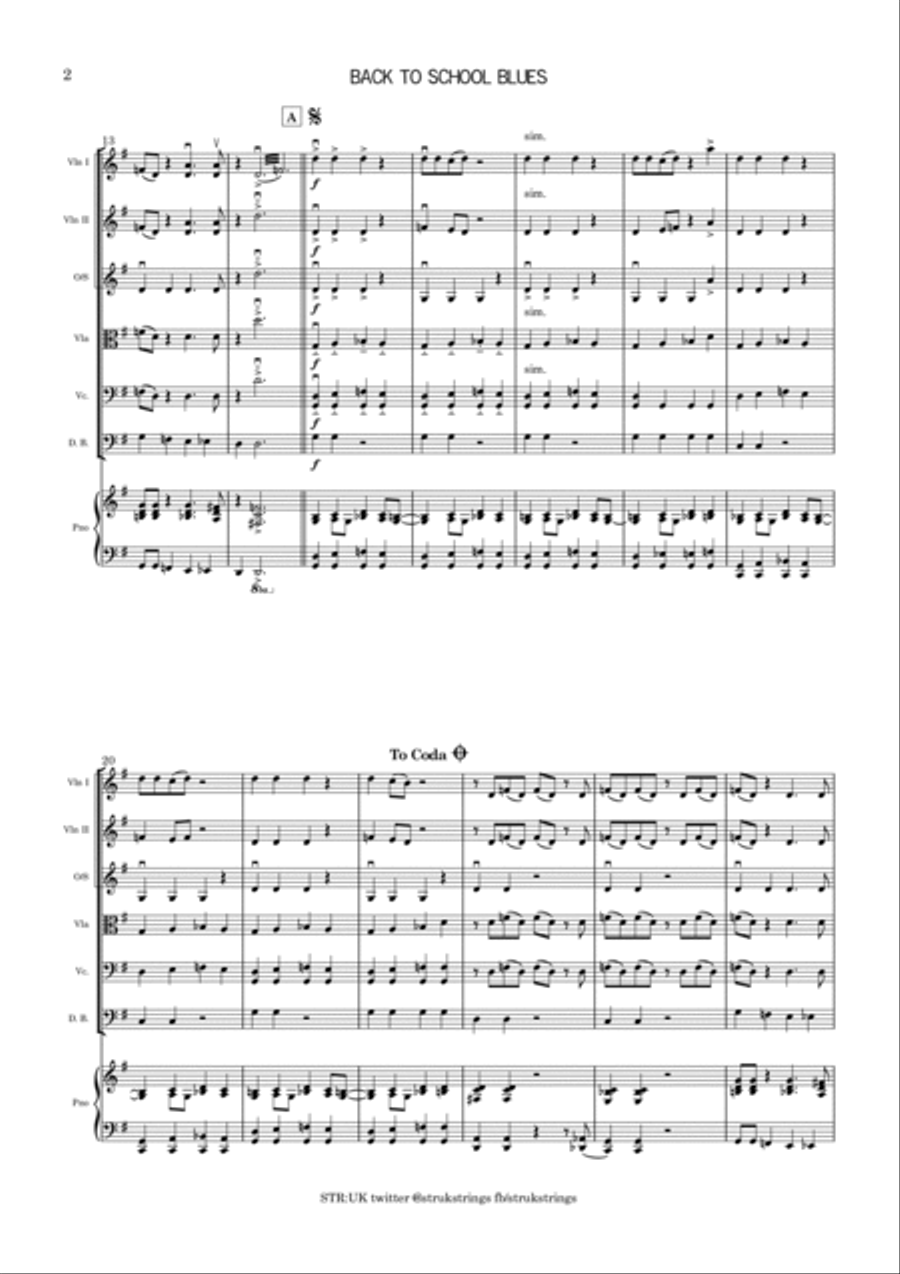 Back to School Blues String Orchestra scores gallery preview page 3